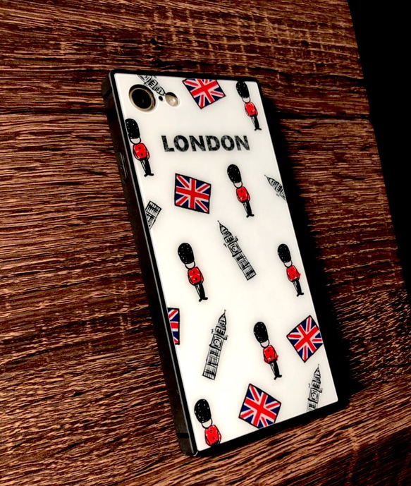 ポップなロンドン柄 iPhoneケース スマホケース スマホカバー イラスト ロンドン おしゃれ かわいい シンプル 2枚目の画像