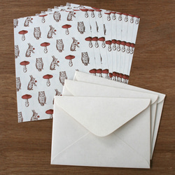 Letter Set - 動物とキノコ＆少女のブローチ 2枚目の画像