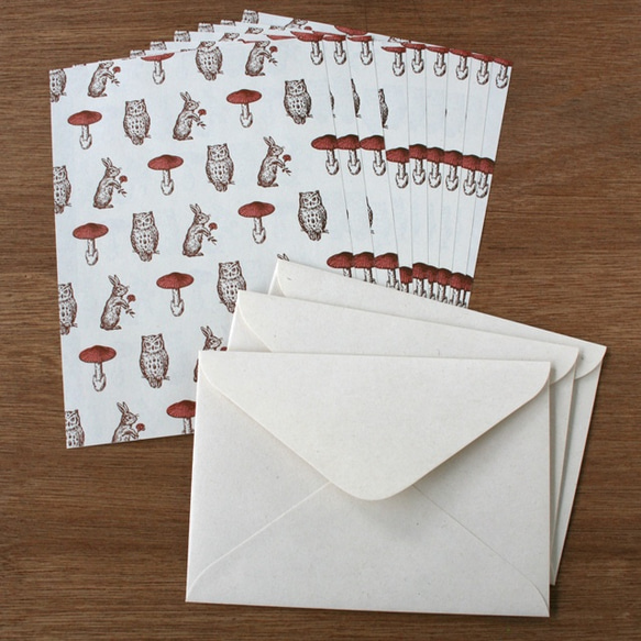 Letter Set - 動物とキノコ＆少女のブローチ 2枚目の画像