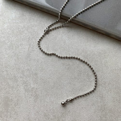 【174】〜真鍮製〜 silver ballchain necklaces 6枚目の画像