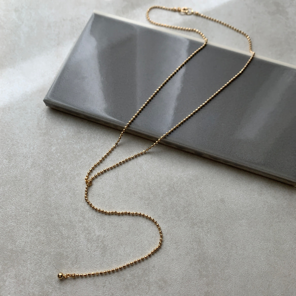 【175】〜真鍮製〜 gold ballchain necklaces 1枚目の画像