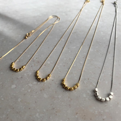 【201】matte beads × gold boxchain necklace 7枚目の画像