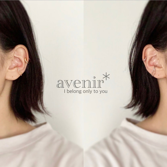 【156】小さなearcuff  〜k16gp/本ロジウム〜 3枚目の画像