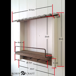★屋根付きキーフックシェルフ★ラック 鍵 トタン 壁掛け 飾り棚 5枚目の画像
