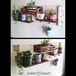 植物店で使用されていた錆びて塗装の剥げた3段ラック