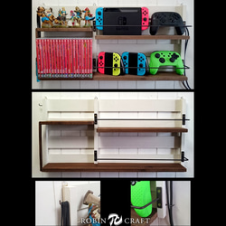 ★Nintendo Switch一式が飾れるシェルフ/壁掛け収納★amiibo ニンテンドースイッチ 棚 ラック 2枚目の画像