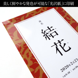 命名書・しあわせ和柄メモリアルポスター｜命名式・お七夜・お宮参り・お食い初めのお祝い＆記念に｜縁起の良い千羽鶴デザイン 6枚目の画像