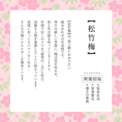 命名書・しあわせ和柄メモリアルポスター｜命名式・お七夜・お宮参り・お食い初めのお祝い＆記念に｜縁起の良い松竹梅デザイン 8枚目の画像