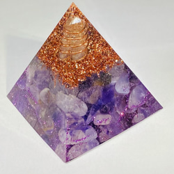 ≪定制≫ 紫水晶【防護/濃縮UP/淨化】Pyramid Orgonite 第3張的照片