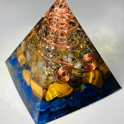 【きんうん・しごとうん・お守り】フラワーオブライフ六芒星 ピラミッド型 オルゴナイト 3枚目の画像