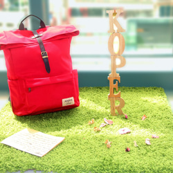 【KOPER】Solid Heart Bag-Single Button Casual Backpack Passion Red 2枚目の画像