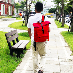 【KOPER】Solid Heart Bag-Single Button Casual Backpack Passion Red 3枚目の画像