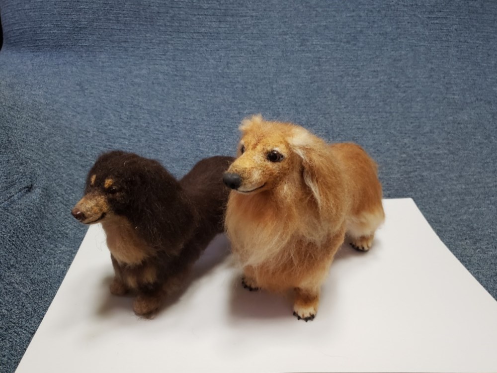 羊毛フェルト　フレンチブルドッグ&ミニチュアダックス 羊毛フェルト フレンチブルドッグu0026ミニチュアダックス