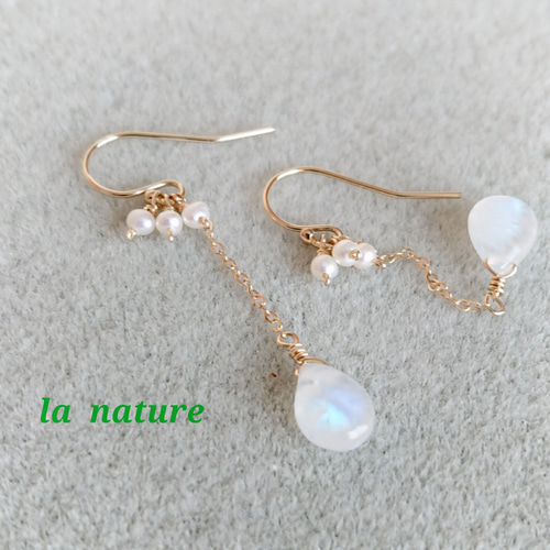 お嫁に行きました♡宝石チャームのワイヤーリング☆パールとゆらゆら