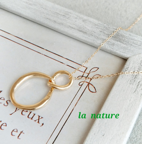 再販》14Kgf ダブルリングロングネックレス ネックレス・ペンダント  