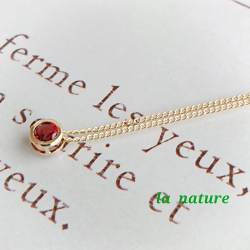 14KGF アンダルサイトとシャンパンガーネットのネックレス ビズー公式