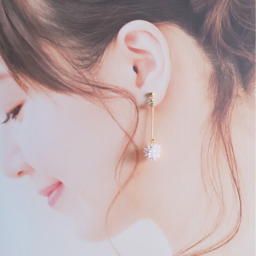 ジルコニア 雪の結晶 ピアス / イヤリング ピアス（その他