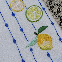 手刺繍半襟   LEMON 1枚目の画像