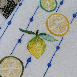 手刺繍半襟   LEMON 2枚目の画像