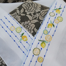 手刺繍半襟   LEMON 3枚目の画像