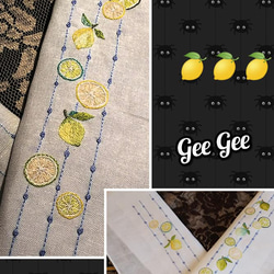 手刺繍半襟   LEMON 4枚目の画像