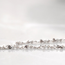 【silver925】一粒ハーキマーダイヤモンド・ツイストチェーン40cmネックレス 5枚目の画像