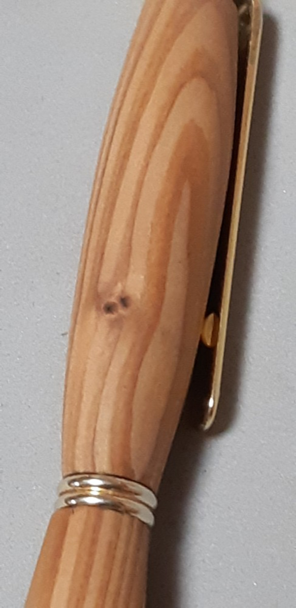 木製シャープペンシル　0.5㎜　屋久杉①　スリム/ビーディッド兼用　ガラスコート仕上げ 2枚目の画像