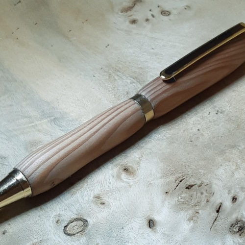 木製ペン ノック式ボールペン/0.7㎜シャーペン兼用 屋久杉 ガラス