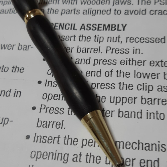 木製ボールペン　[受注生産  要問い合わせ]　アフリカンブラックウッド　回転式　ファンライン 3枚目の画像