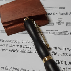 木製ボールペン　[受注生産  要問い合わせ]　アフリカンブラックウッド　回転式　ファンライン 4枚目の画像
