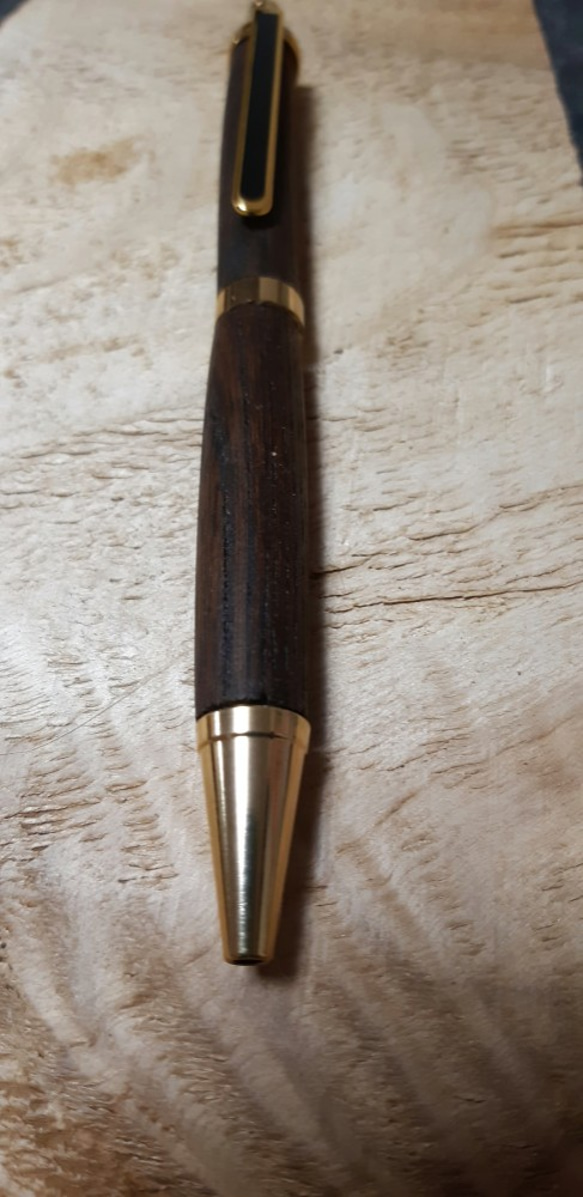 木製ボールペン　神代欅　ノック式　スリムライン　白蝋仕上げ　 1枚目の画像