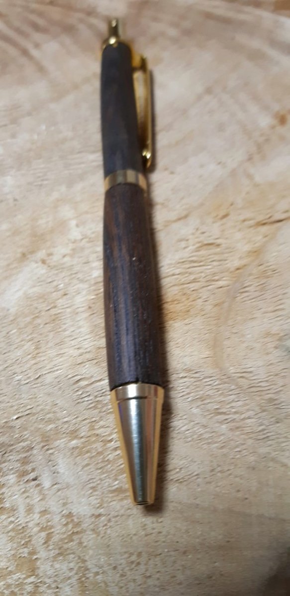 木製ボールペン　神代欅　ノック式　スリムライン　白蝋仕上げ　 2枚目の画像