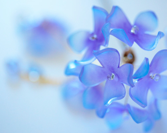 ２色紫陽花＜あじさい＞の簪（青紫） 2枚目の画像