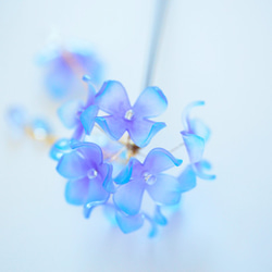 ２色紫陽花＜あじさい＞の簪（青紫） 1枚目の画像