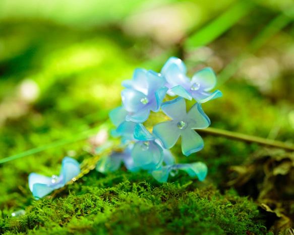 ２色紫陽花＜あじさい＞の簪（青紫） 6枚目の画像