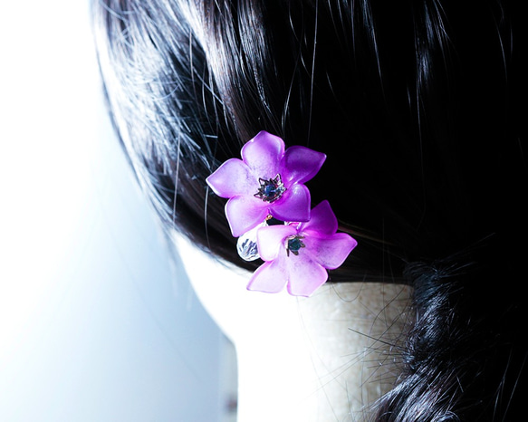 桔梗〈ききょう〉の簪（紫） 2枚目の画像