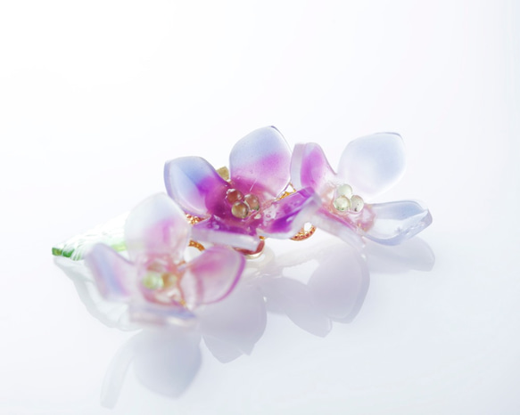 色変わり紫陽花のイヤーカフ 2枚目の画像