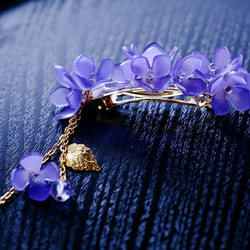 紫陽花のバレッタ（紫） 2枚目の画像