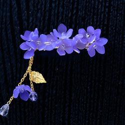 紫陽花のバレッタ（紫） 5枚目の画像