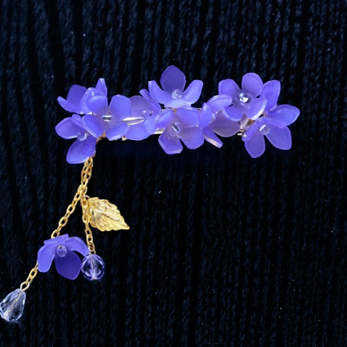 紫陽花のバレッタ（紫） バレッタ 8gatu 通販 5766387｜Creema