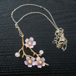 桜の枝ネックレス 4枚目の画像