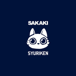 SAKAKI 猫神様 Tシャツ ネイビー 3枚目の画像
