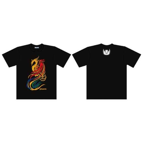 SAKAKI 鳳凰 国産Tシャツ 黒 4枚目の画像