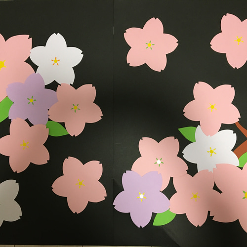 桜の壁面飾り さくら 桜 春の壁面 入園 入学 アルバム飾り 色紙飾り