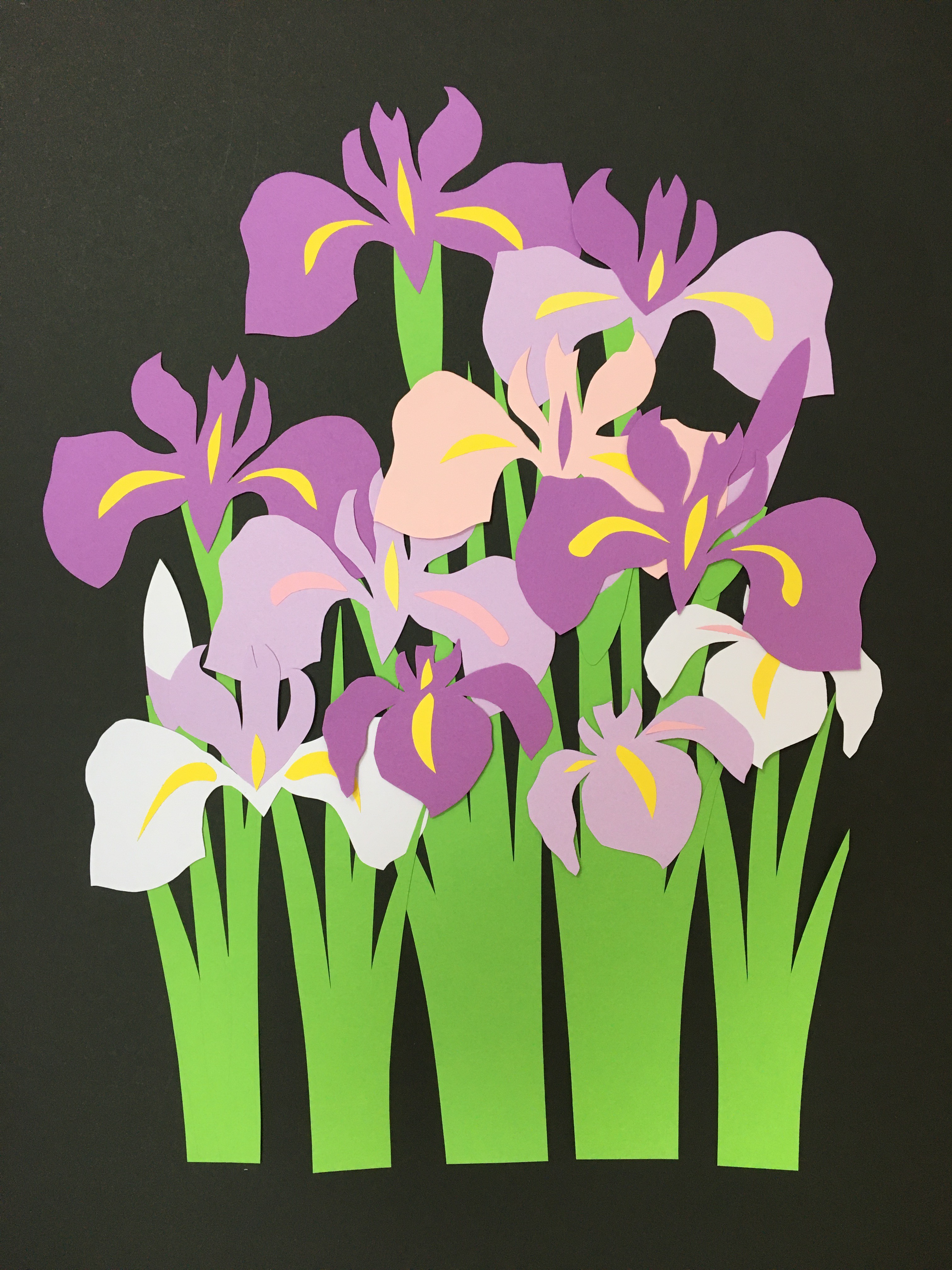 手作り押絵の壁飾り『花菖蒲』