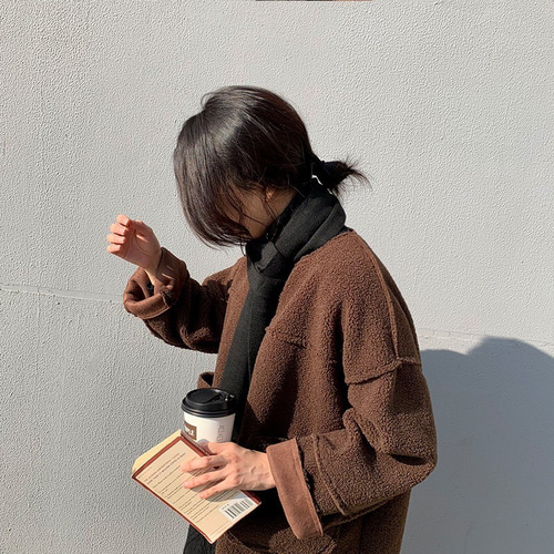 ボアジャケット・アイボリー/ボアブルゾン ブラウン もこもこ