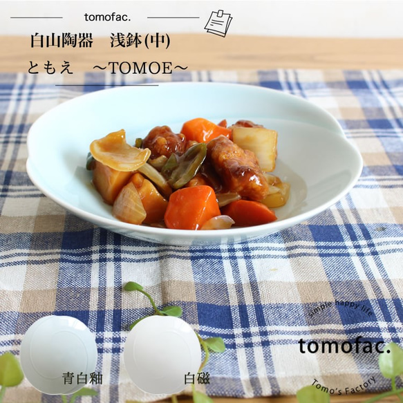 波佐見焼】【白山陶器】 【tomofac】【ともえ】【浅鉢】【中】 中皿