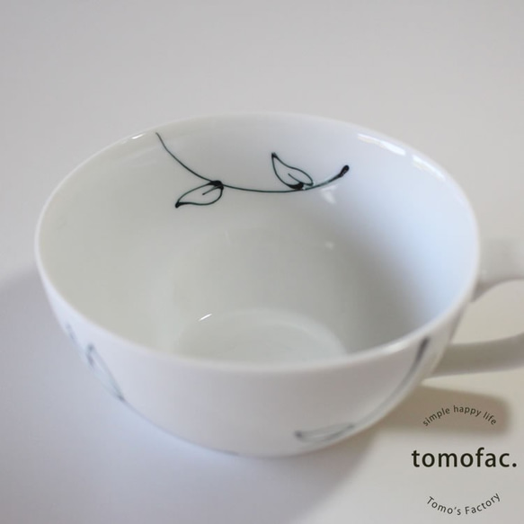 波佐見焼　happy flower 　スープカップ　【tomofac】 4枚目の画像