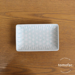 波佐見焼　聖栄陶器　スクエアプレートM　麻の葉【tomofac】 3枚目の画像