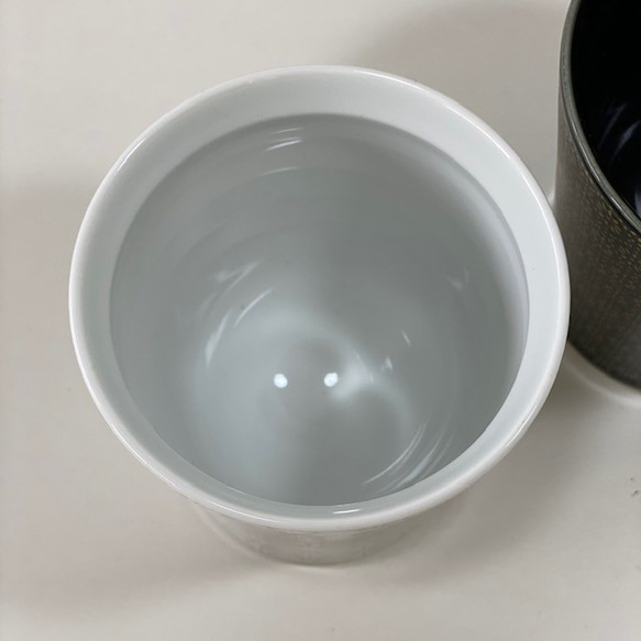波佐見焼　ワビカップ　オリエンタル　ブラック・ホワイト　【tomofac】 5枚目の画像